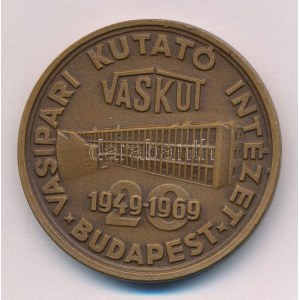 1969. VASKUT - Vasipari Kutató Intézet Budapest 1949-1969 kétoldalas bronz emlékérem...
