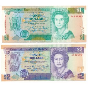Belize 1990. 1$ + 2$ T:UNC,F szép papír Belize 1990. 1 Dollar + 2 Dollars C:UNC,F fine paper Krause P#51, P...