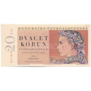Csehszlovákia 1949. 20K T:AU Czechoslovakia 1949. 20 Korun C:AU Krause P#70b