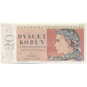 Csehszlovákia 1949. 20K T:AU Czechoslovakia 1949. 20 Korun C:AU Krause P#70a
