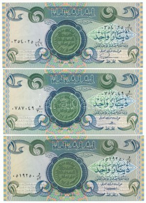 Irak 1979-1984. 1D (3xklf) T:UNC Iraq 1979-1984. 1 Dinar (3xdiff) C:UNC Krause P#69