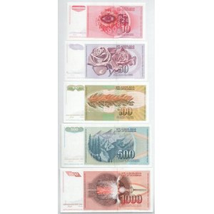 Jugoszlávia 1985-1990. 10D - 100.000D (9xklf) T:UNC-AU Yugoslavia 1985-1990. 10 Dinara - 100.000 Dinara (9xdiff) C:UNC...