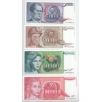 Jugoszlávia 1985-1990. 10D - 100.000D (9xklf) T:UNC-AU Yugoslavia 1985-1990. 10 Dinara - 100.000 Dinara (9xdiff) C:UNC...