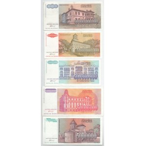 Jugoszlávia 1993. október 5000D - 50.000.000.000D (9xklf) T:XF-F Yugoslavia 1993. Oct. 5000 Dinara - 50.000.000...