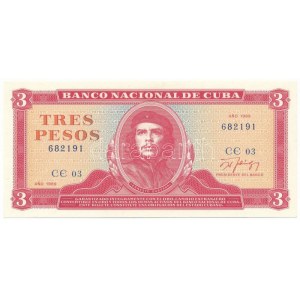 Kuba 1989. 3P Che Guevara T:UNC Cuba 1989. 3 Pesos Che Guevara C:UNC Krause P#107b