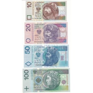 Lengyelország 1994. 10Zl - 100Zl (4xklf) T:AU-F szép papír Poland 1994. 10 Zlotych + 100 Zlotych (4xdiff) C:AU...