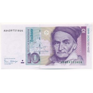 NSZK 1989. 10M T:UNC nyomdai festékfolt FRG 1989. 10 Mark C:UNC typographical paint stains Krause P...