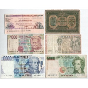 Olaszország 1982-1990. 1000L-10.000L (4xklf) + Genova 1977. 300L utazási csekk + Velence / Osztrák...