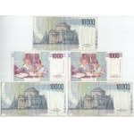 Olaszország 1984. 10.000L (3x) + 1990. 1000L (6x, ebből 4db sorszámkövető) T:VF,F Italy 1984. 10.000 Lire (3x) + 1990...