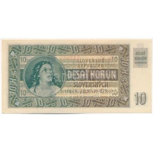 Szlovákia 1939. 10K SPECIMEN perforációval, Ba 51 233501 T:AU / Slovakia 1939. 10 Korun with SPECIMEN perforation...