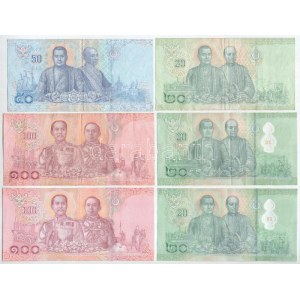 Thaiföld DN (2018-2024) 20B (3db) + 50B + 100B (2db) T:XF-F Thailand ND (2018-2024) 20 Baht (3pcs) + 50 Baht ...