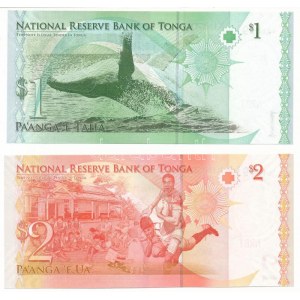 Tonga 2009. 1P + 2P T:UNC Tonga 2009. 1 Pa'anga + 2 Pa'anga C:UNC Krause 37., 38.