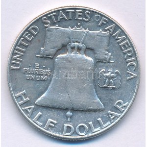 Amerikai Egyesült Államok 1963. 1/2$ Ag Franklin T:VF,F USA 1963. 1/2 Dollar Ag Franklin C:VF,F Krause KM...
