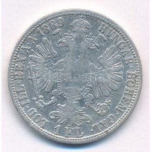 Ausztria 1889. 1Fl Ag Ferenc József T:VF,F Austria 1889. 1 Florin Ag Franz Joseph C:VF,F Krause KM...