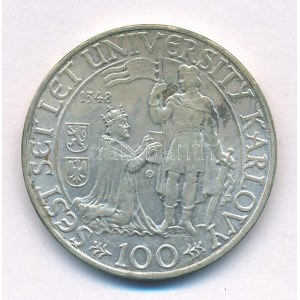 Csehszlovákia 1948. 100K Ag 600. évforduló - Károly Egyetem T:AU Czechoslovakia 1948. 100 Korun Ag ...