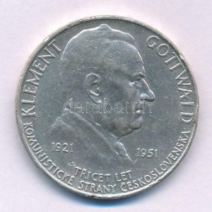 Csehszlovákia 1951. 100K Ag Klement Gottwald T:XF ph. Czechoslovakia 1951. 100 Korun Ag Klement Gottwald C...
