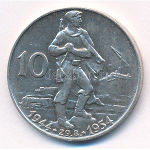 Csehszlovákia 1954. 10K Ag A szlovák felkelés 10. évfordulója T:AU Czechoslovakia 1954. 10 Korun Ag ...