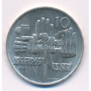 Csehszlovákia 1964. 10K Ag A szlovák felkelés 20. évfordulója T:AU,XF kis karc Czechoslovakia 1964. 10 Korun Ag ...