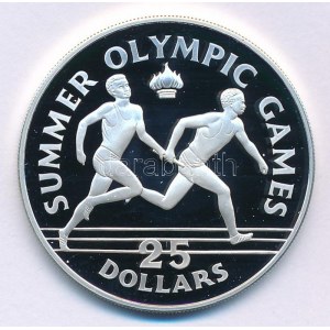 Jamaika 1988. 25$ Ag Nyári Olimpia 1988 Szöul kapszulában T:PP Jamaica 1988. 25 Dollars Ag 1988 Summer Olympics...