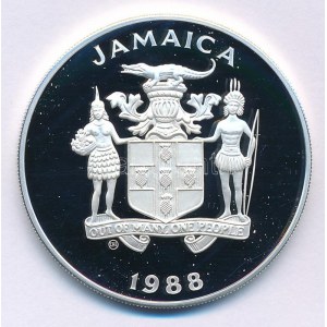 Jamaika 1988. 25$ Ag Nyári Olimpia 1988 Szöul kapszulában T:PP Jamaica 1988. 25 Dollars Ag 1988 Summer Olympics...