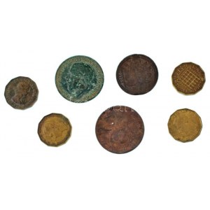 Nagy-Britannia 1723. 1/2p Cu I. György + 1799. 1/2p Cu III. György + 1915. 1p bronz V. György + 1937-1942. 3p Ni...