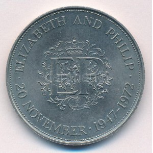 Nagy Britannia 1972. 25P Cu-Ni II. Erzsébet királynő és Fülöp herceg 25. házassági évfordulója T...