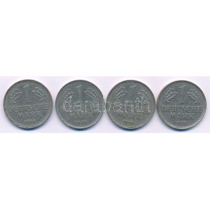 NSZK 1958. 1M Cu-Ni (4xklf verdejel: D, F, G, J) T:XF,VF GFR 1958. 1 Mark Cu-Ni (4xdiff mintmarks: D, F, G, J) C:XF...