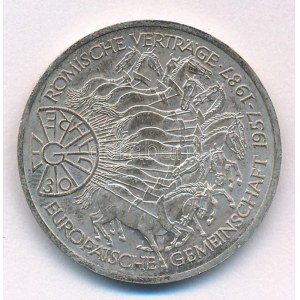 NSZK 1987G 10M Ag Európai Közösség T:XF patina FRG 1987G 10 Mark Ag 30 Years of European Unity C...