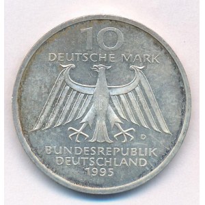 Németország 1995D 10M Ag 150 éve született Wilhelm Conrad Röntgen - 100 éves a Röntgen-sugár T...
