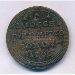 Olasz államok / Ancona 1796. 2 1/2B Cu T:VF,F anyagfölösleg Italian states / Ancona 1796. 2 1/2 Baiocchi Cu C:VF...