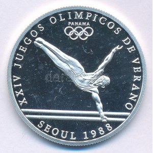 Panama 1988. 1B Ag Nyári Olimpia 1988 Szöul - Tornász forgalomba nem került fantázia emlékérme T:PP kis karc...