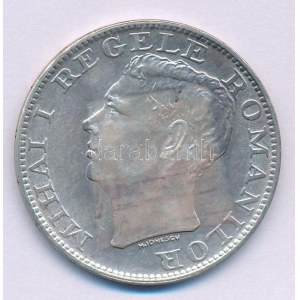 Románia 1944. 500L Ag I. Mihály T:XF-VF, folt Romania 1944. 500 Leu Ag Michael I C:XF-VF, spot Krause KM...