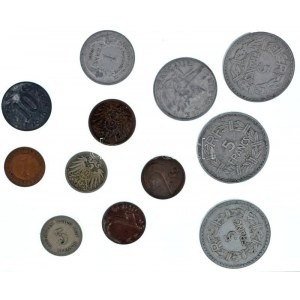 12db-os vegyes, német, francia, osztrák és szerb érme, közte 1897G 5pf Cu-Ni T:XF-F 12pcs mixed, German, French...