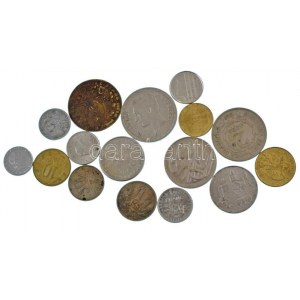 16db-os vegyes fémpénz tétel, közte 1db hamis, közte Bulgária, Hollandia, Belgium T:vegyes 16pcs of mixed coins...