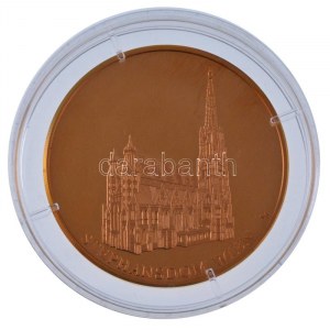 Ausztria DN Pummerin 21383 kg / Stephansdom Wien aranyozott fém emlékérem tokban (35mm) T:PP Austria ND ...