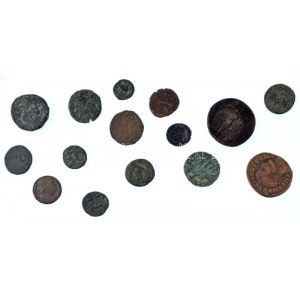 Római Birodalom 15db-os bronz érmetétel T:F,VG Roman Empire 15pcs and bronze coin lot C:F,VG