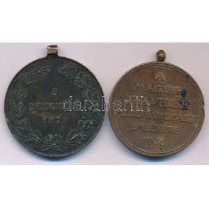 1873. Hadiérem bronz kitüntetés mellszalag nélkül + 1938. Felvidéki Emlékérem...