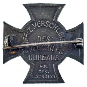 Osztrák-Magyar Monarchia 1914. Ferenc József és Vilmos a Hadsegélyező Hivatal ezüstözött bronz jelvénye (28x28mm) T...
