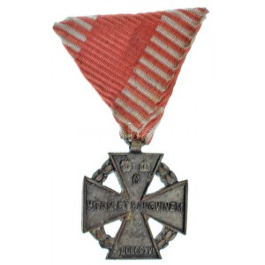 1916. Károly-csapatkereszt Zn kitüntetés miniatűr, szalagon T:AU
