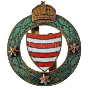1944. Honvédpróba jelvény 'kiváló' fokozata zománcozott bronz jelvény (47x40mm) T:XF apró zománchibák Hungary 1944. ...