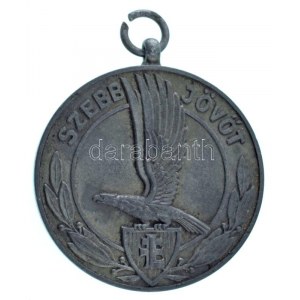 1944. Szebb jövőt / Dicséret kimagasló levente munkáért hadifém kitüntető jelvény mellszalag nélkül (40mm) T...