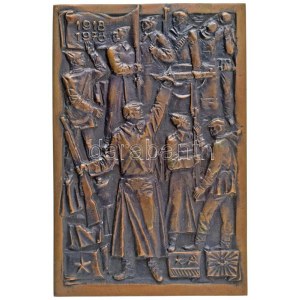 1978. Az őszirózsás forradalom 60. évfordulója nagyméretű öntött bronz plakett (147x220mm) T...