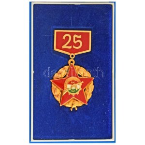 ~1980 Munkásőrség aranyozott bronz 25 éves jubileumi műgyantás kitüntetés , sérült dobozában ...