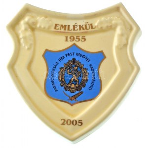 2005. HM Pest Megyei Hadkiegészítő Parancsnokság mázas, festett kerámia plakett (~130x128mm) T...