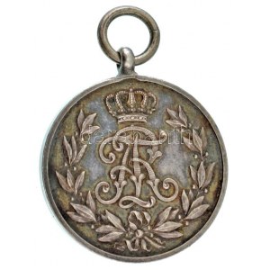 Német Birodalom / Szászország 1905. Frigyes Ágost Medál jelzetlen Ag kitüntetés, szalag nélkül (12,55g/29mm) T...