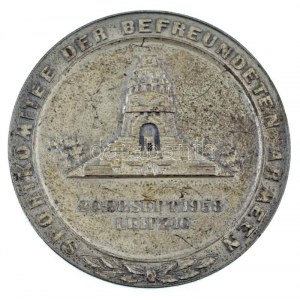 NDK 1958. I. Baráti Hadseregek Szpartakiádja kétoldalas, ezüstözött bronz emlékérem (55mm) T:XF patina GDR 1958. I...
