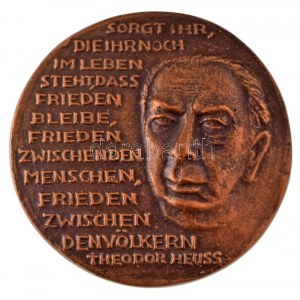 Németország 1994. Német Hadisírok Bizottsága / Theodor Heuss kétoldalas bronz emlékérem (83mm) T...
