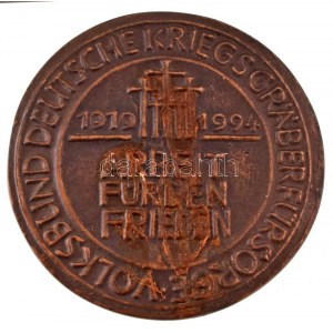 Németország 1994. Német Hadisírok Bizottsága / Theodor Heuss kétoldalas bronz emlékérem (83mm) T...