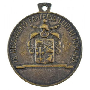 Olaszország DN Lupi di Toscana (Toszkána Farkasai) kétoldalas bronz emlékérem füllel (28mm) T:XF,VF Italy ND ...