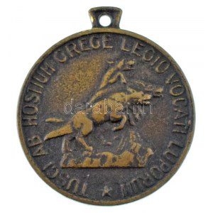Olaszország DN Lupi di Toscana (Toszkána Farkasai) kétoldalas bronz emlékérem füllel (28mm) T:XF,VF Italy ND ...